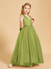 Tulle Junior Bridesmaid Dresses Satin Top Clover