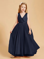 Tulle Junior Bridesmaid Dresses Satin Top Dark Navy