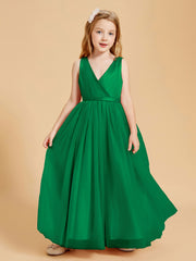 Tulle Junior Bridesmaid Dresses Satin Top Emerald