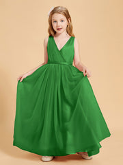 Tulle Junior Bridesmaid Dresses Satin Top Green