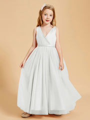 Tulle Junior Bridesmaid Dresses Satin Top Ivory
