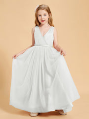 Tulle Junior Bridesmaid Dresses Satin Top Ivory