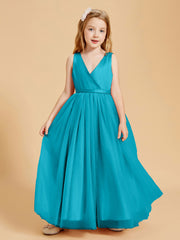 Tulle Junior Bridesmaid Dresses Satin Top Jade