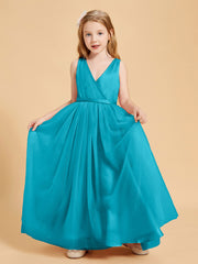 Tulle Junior Bridesmaid Dresses Satin Top Jade