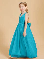 Tulle Junior Bridesmaid Dresses Satin Top Jade