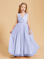 Tulle Junior Bridesmaid Dresses Satin Top Lavender