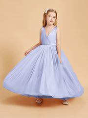 Tulle Junior Bridesmaid Dresses Satin Top Lavender