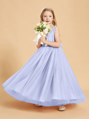 Tulle Junior Bridesmaid Dresses Satin Top Lavender