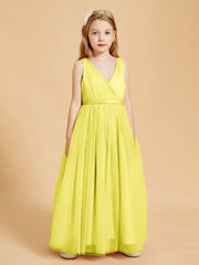 Tulle Junior Bridesmaid Dresses Satin Top Lemon