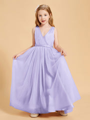 Tulle Junior Bridesmaid Dresses Satin Top Lilac