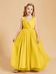 Tulle Junior Bridesmaid Dresses Satin Top Marigold