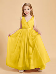 Tulle Junior Bridesmaid Dresses Satin Top Marigold