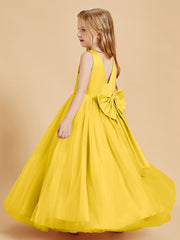 Tulle Junior Bridesmaid Dresses Satin Top Marigold