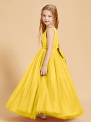 Tulle Junior Bridesmaid Dresses Satin Top Marigold