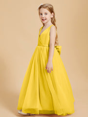 Tulle Junior Bridesmaid Dresses Satin Top Marigold