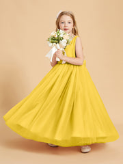 Tulle Junior Bridesmaid Dresses Satin Top Marigold