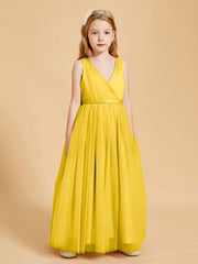 Tulle Junior Bridesmaid Dresses Satin Top Marigold