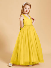 Tulle Junior Bridesmaid Dresses Satin Top Marigold