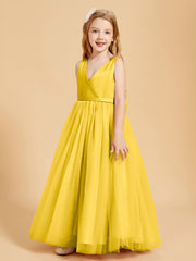 Tulle Junior Bridesmaid Dresses Satin Top Marigold