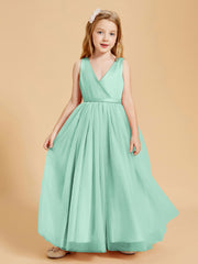 Tulle Junior Bridesmaid Dresses Satin Top Mint Green