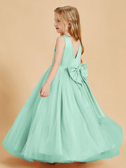 Tulle Junior Bridesmaid Dresses Satin Top Mint Green
