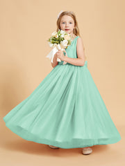 Tulle Junior Bridesmaid Dresses Satin Top Mint Green