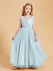 Tulle Junior Bridesmaid Dresses Satin Top Mist