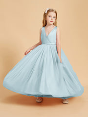 Tulle Junior Bridesmaid Dresses Satin Top Mist