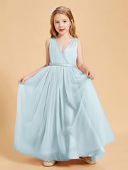 Tulle Junior Bridesmaid Dresses Satin Top Mist