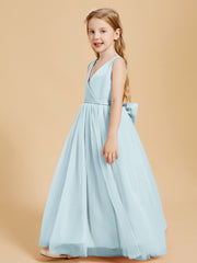 Tulle Junior Bridesmaid Dresses Satin Top Mist
