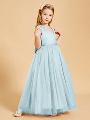 Tulle Junior Bridesmaid Dresses Satin Top Mist