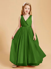 Tulle Junior Bridesmaid Dresses Satin Top Moss