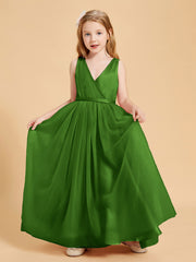 Tulle Junior Bridesmaid Dresses Satin Top Moss