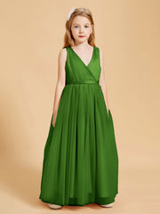 Tulle Junior Bridesmaid Dresses Satin Top Moss