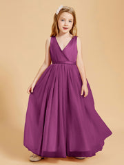 Tulle Junior Bridesmaid Dresses Satin Top Orchid
