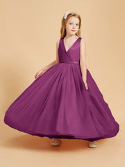 Tulle Junior Bridesmaid Dresses Satin Top Orchid