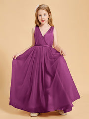 Tulle Junior Bridesmaid Dresses Satin Top Orchid