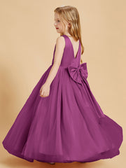 Tulle Junior Bridesmaid Dresses Satin Top Orchid