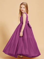 Tulle Junior Bridesmaid Dresses Satin Top Orchid