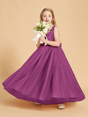 Tulle Junior Bridesmaid Dresses Satin Top Orchid