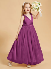 Tulle Junior Bridesmaid Dresses Satin Top Orchid