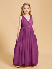 Tulle Junior Bridesmaid Dresses Satin Top Orchid