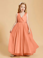 Tulle Junior Bridesmaid Dresses Satin Top Papaya