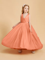 Tulle Junior Bridesmaid Dresses Satin Top Papaya