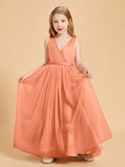 Tulle Junior Bridesmaid Dresses Satin Top Papaya