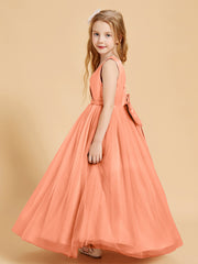 Tulle Junior Bridesmaid Dresses Satin Top Papaya