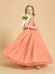 Tulle Junior Bridesmaid Dresses Satin Top Papaya