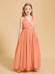 Tulle Junior Bridesmaid Dresses Satin Top Papaya