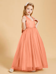 Tulle Junior Bridesmaid Dresses Satin Top Papaya
