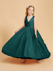 Tulle Junior Bridesmaid Dresses Satin Top Peacock